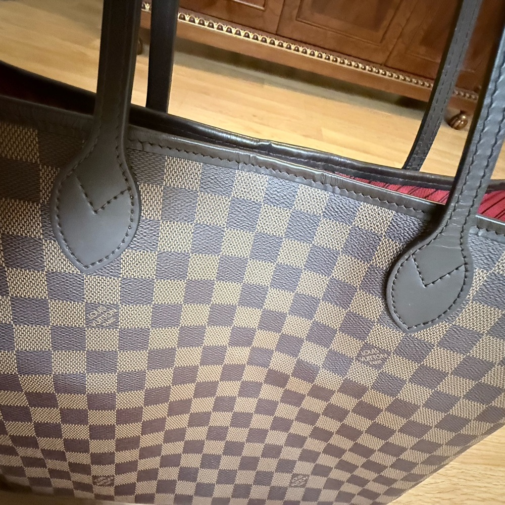 Additional Photos of Louis Vuitton Damier Ebene Brown Tote with Dark Trim